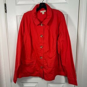 Appleseed's Vibrant Red Women's Button Down Jacket